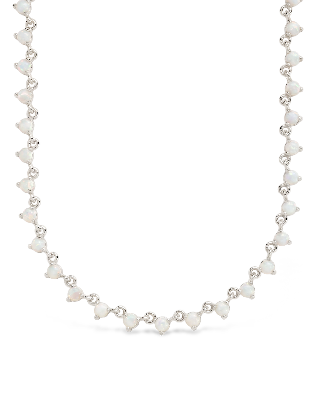 Brigid Staggered Opal Tennis Necklace