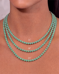 Helene Bezel Turquoise Opal Tennis Necklace