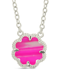 Rose Petal Pendant Necklace Necklace Sterling Forever Silver Pink Turquoise 