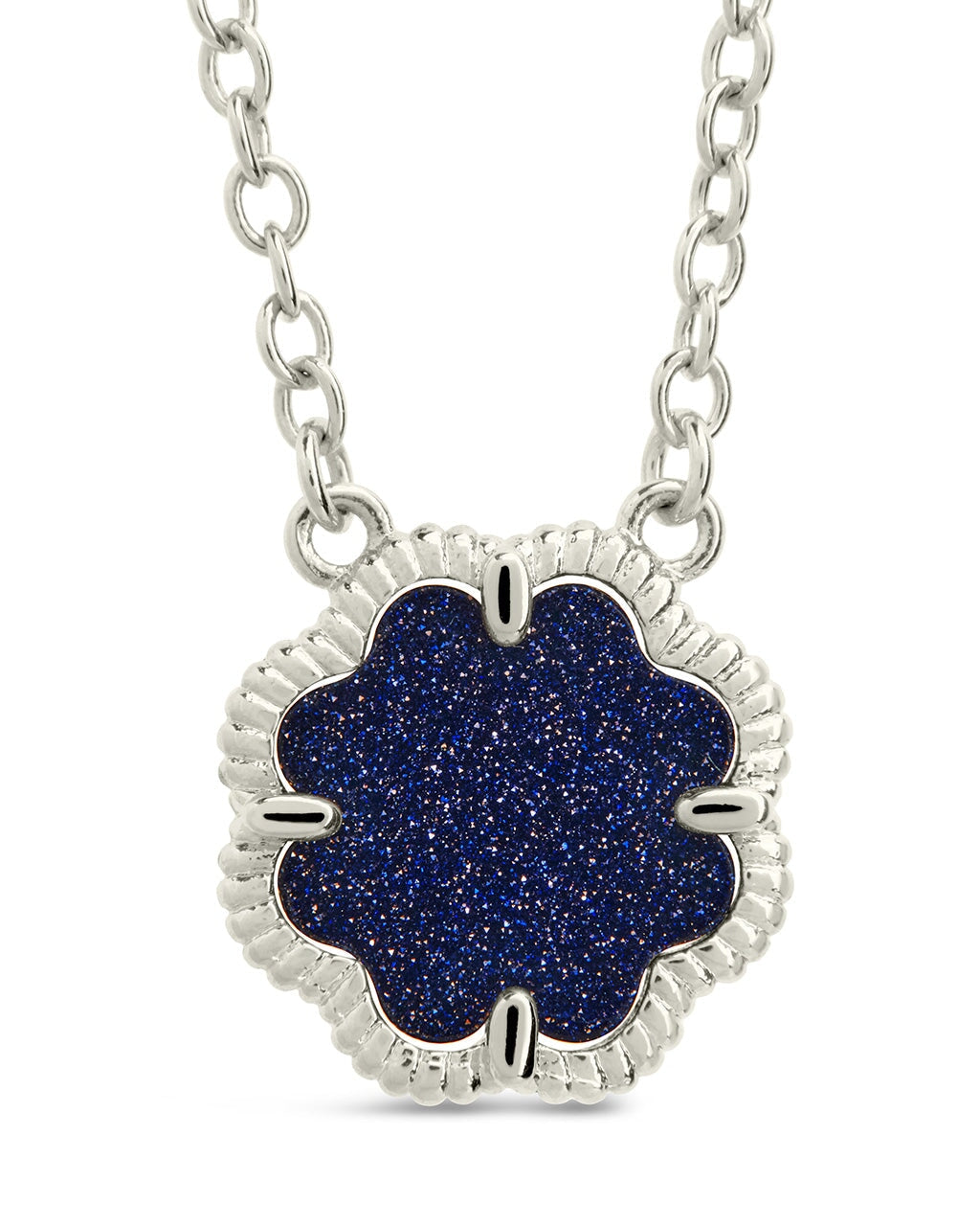 Rose Petal Pendant Necklace Necklace Sterling Forever Silver Blue Aventurine 