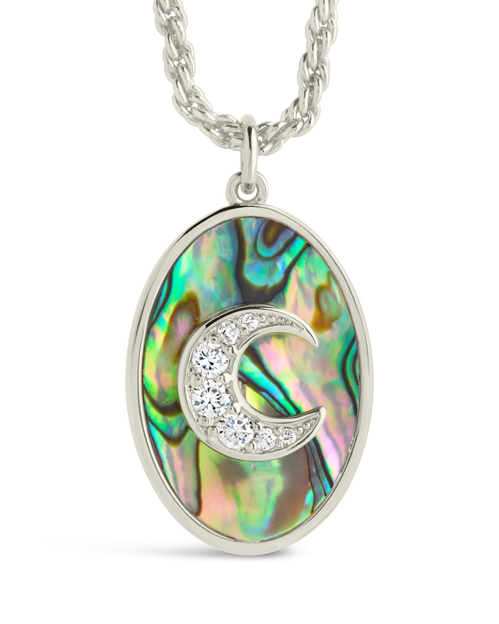 Carrie CZ & Abalone Night Sky Pendant Necklace Necklace Sterling Forever Silver 