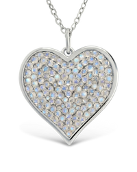 Sterling Silver Moonstone Statement Heart Pendant