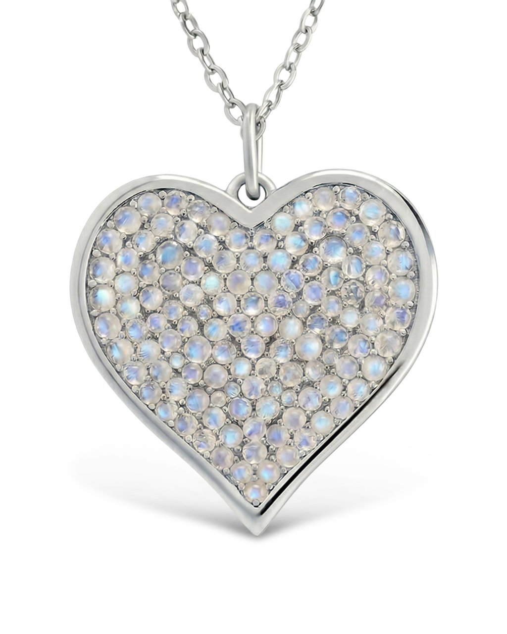 Sterling Silver Moonstone Statement Heart Pendant