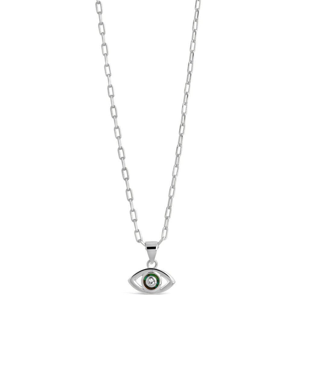 Leidy CZ & Mother of Pearl Evil Eye Pendant Necklace - Sterling Forever