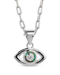 Leidy CZ & Mother of Pearl Evil Eye Pendant Necklace - Sterling Forever