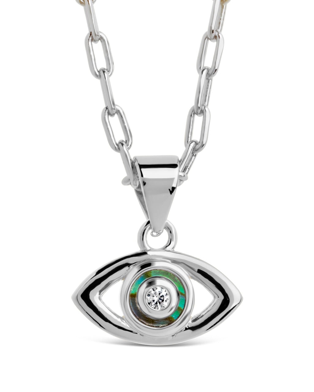Leidy CZ & Mother of Pearl Evil Eye Pendant Necklace - Sterling Forever