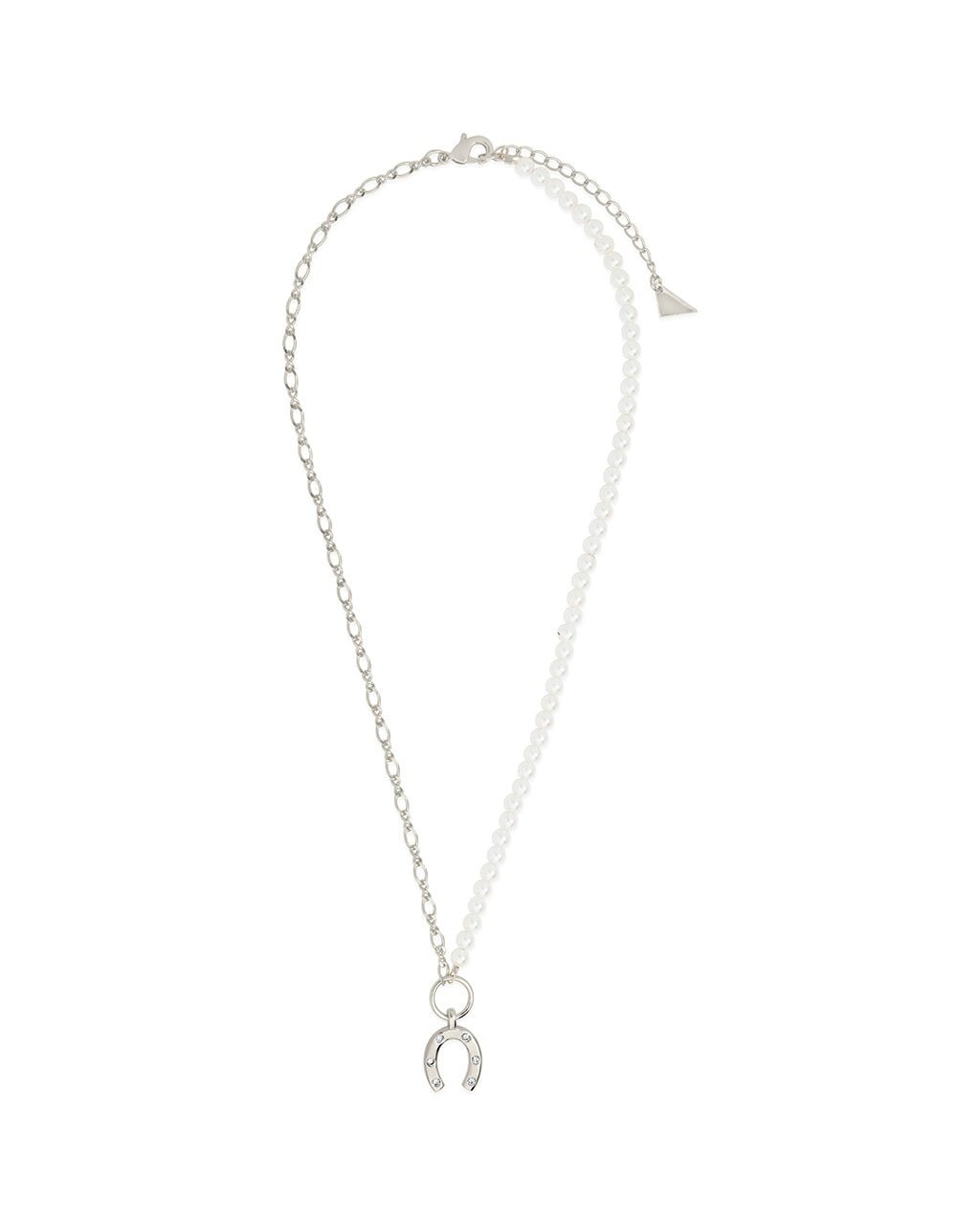 Elva Pearl CZ Horseshoe Necklace - Sterling Forever