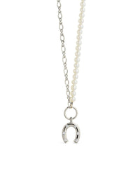 Elva Pearl CZ Horseshoe Necklace - Sterling Forever