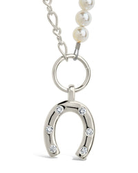 Elva Pearl CZ Horseshoe Necklace - Sterling Forever