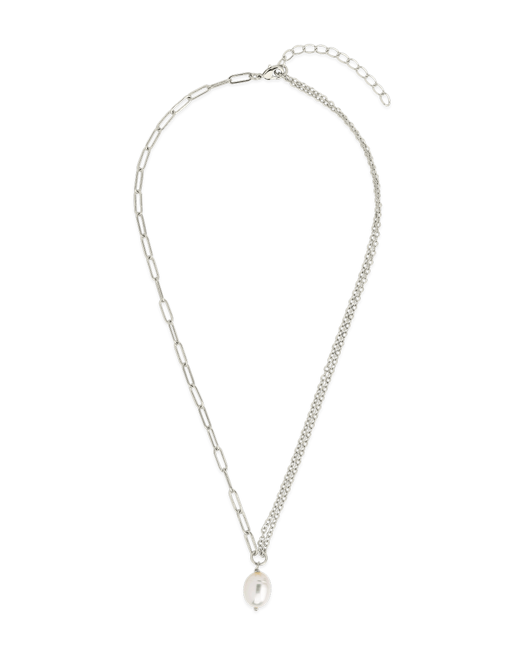 River Pearl Drop Chain Necklace - Sterling Forever