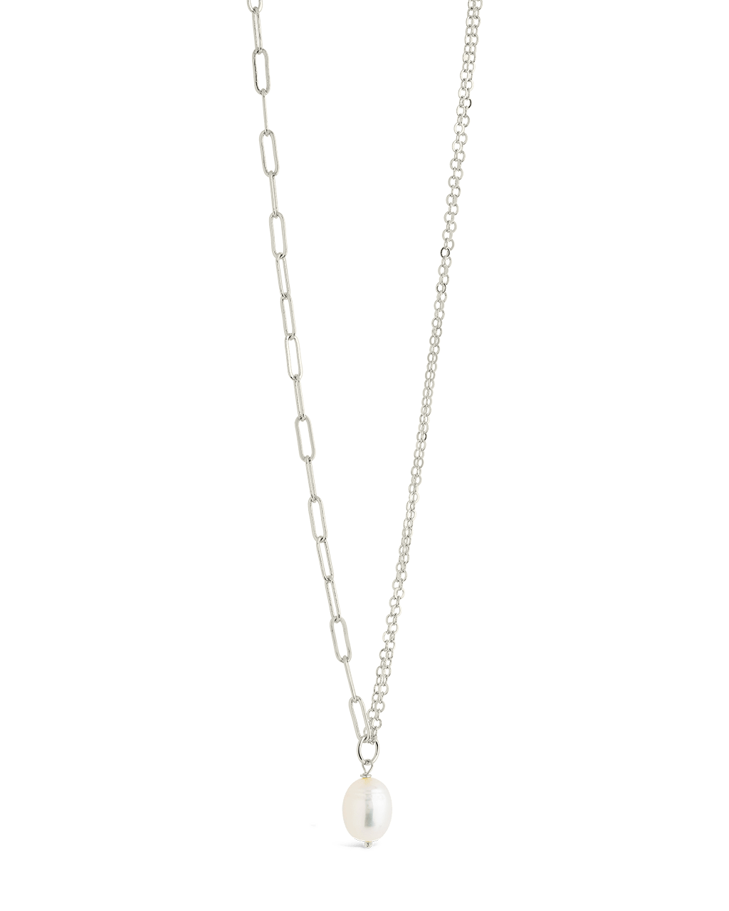 River Pearl Drop Chain Necklace - Sterling Forever