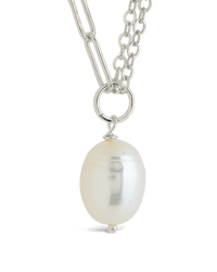 River Pearl Drop Chain Necklace - Sterling Forever