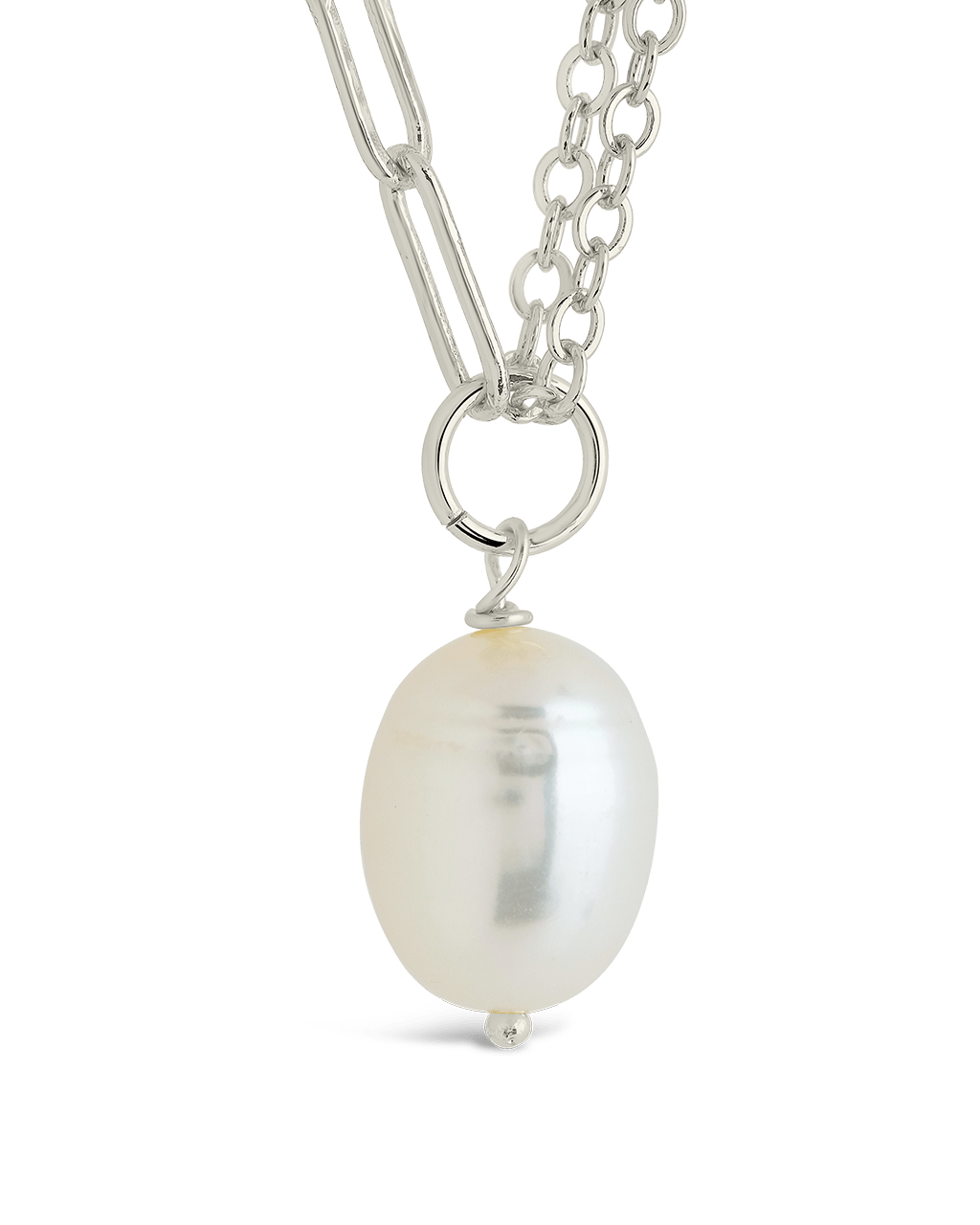 River Pearl Drop Chain Necklace - Sterling Forever
