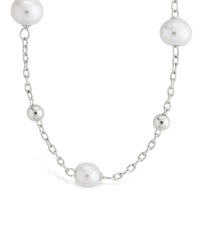 Lila Pearl Station Necklace