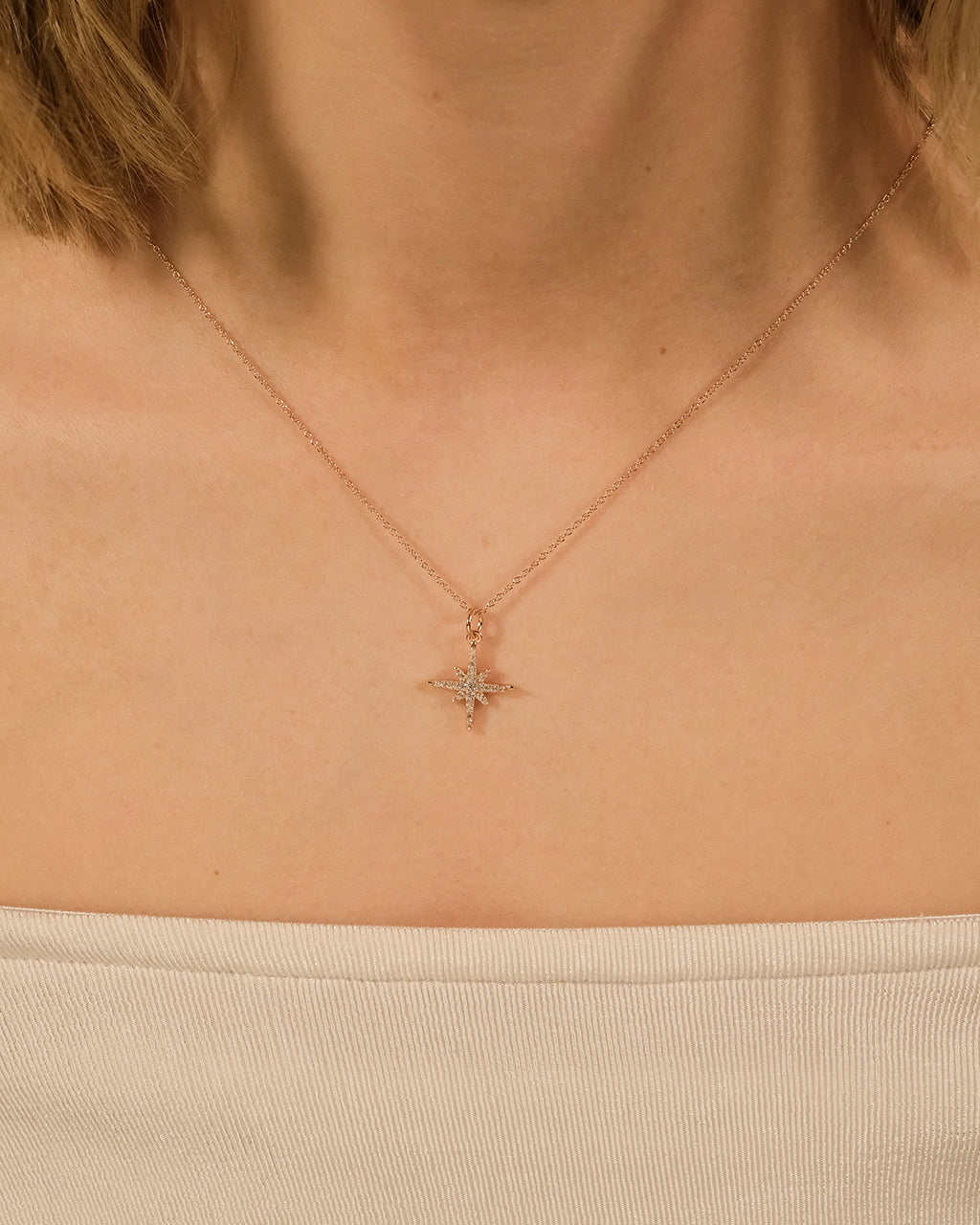 Sterling Silver CZ Starburst Pendant