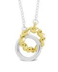 Sterling Silver Interlocking Heart Charm Necklace