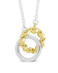 Sterling Silver Interlocking Heart Charm Necklace