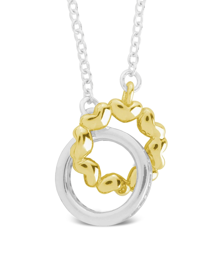 Sterling Silver Interlocking Heart Charm Necklace