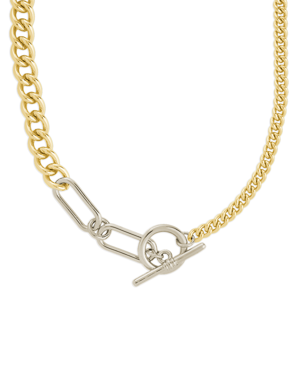 Suzanne Mixed Link Dual Tone Chain Necklace - Sterling Forever