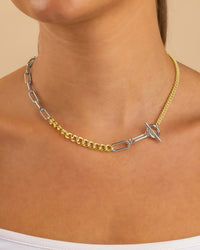 Suzanne Mixed Link Dual Tone Chain Necklace - Sterling Forever