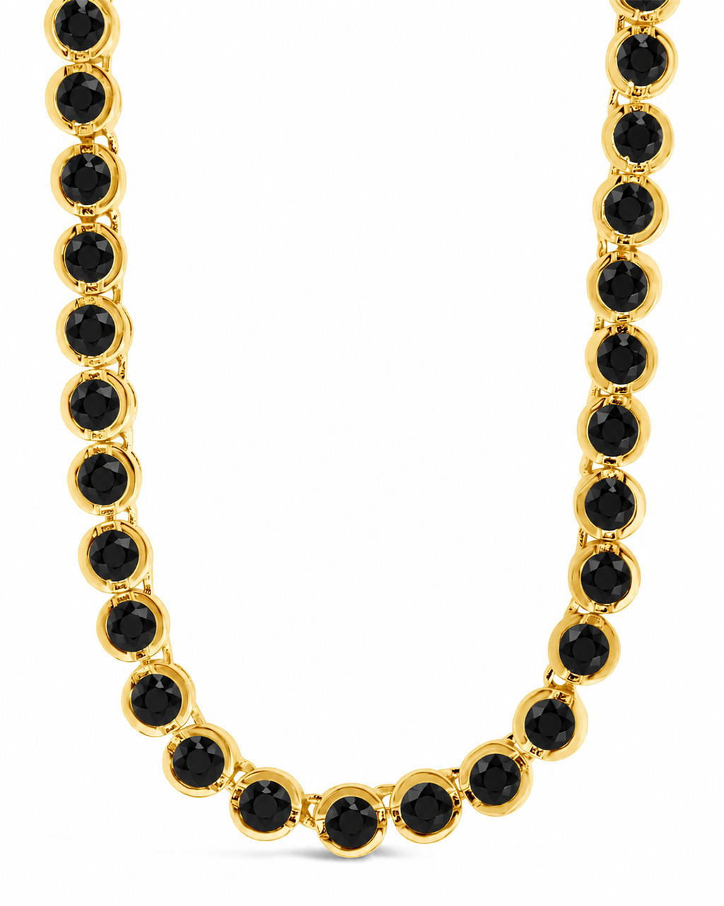 Helene Bezel Black CZ Tennis Necklace