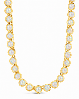 Helene Bezel Opal Tennis Necklace