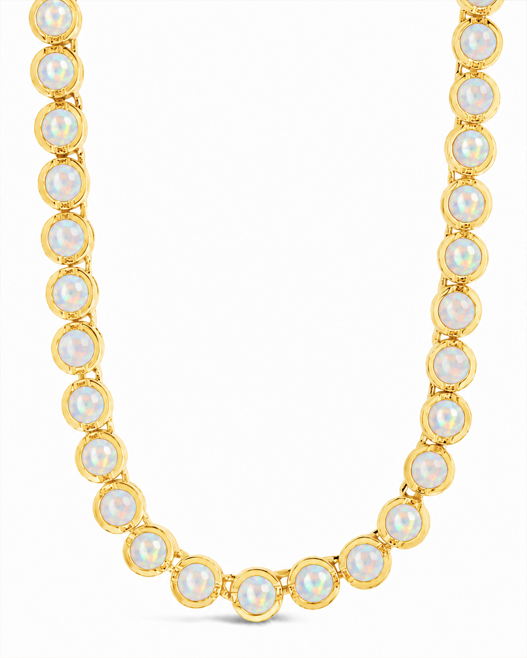 Helene Bezel Opal Tennis Necklace