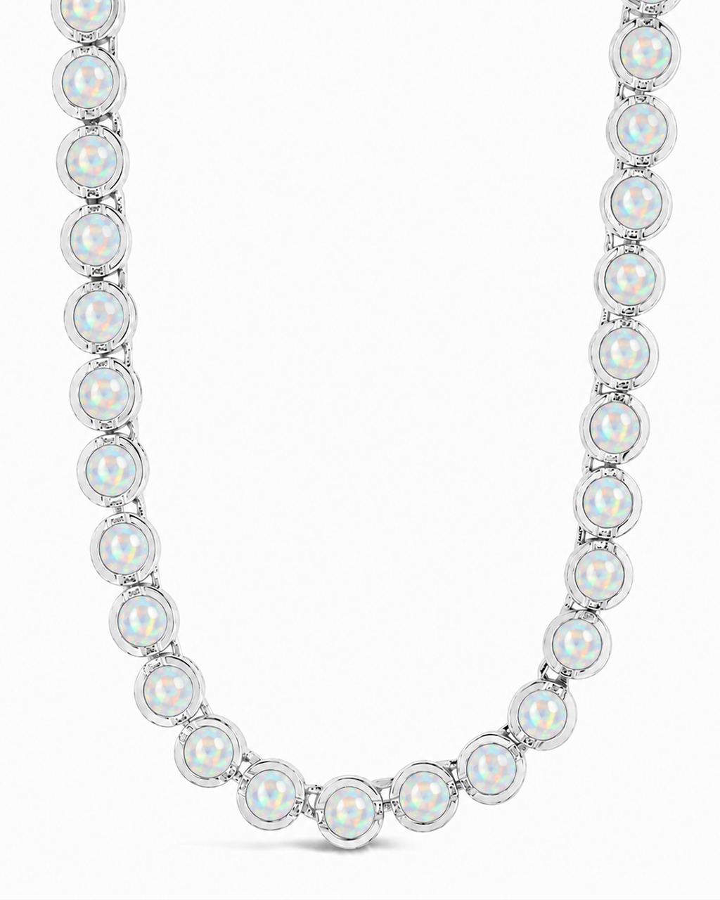 Helene Bezel Opal Tennis Necklace