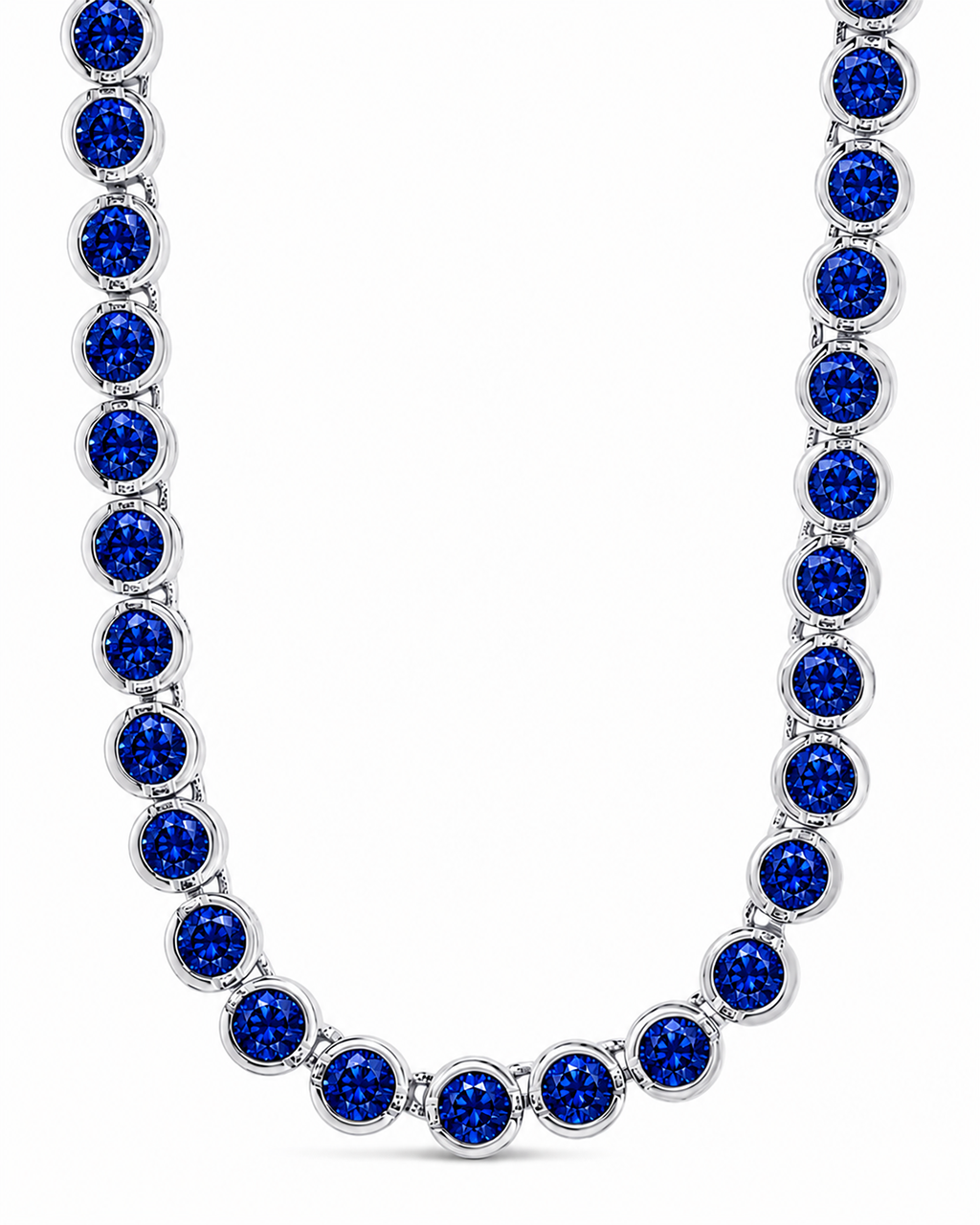 Helene Bezel Sapphire CZ Tennis Necklace