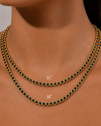 Helene Bezel Black CZ Tennis Necklace