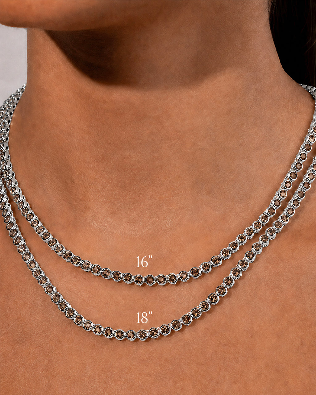 Helene Bezel Chocolate CZ Tennis Necklace