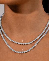 Helene Bezel Opal Tennis Necklace