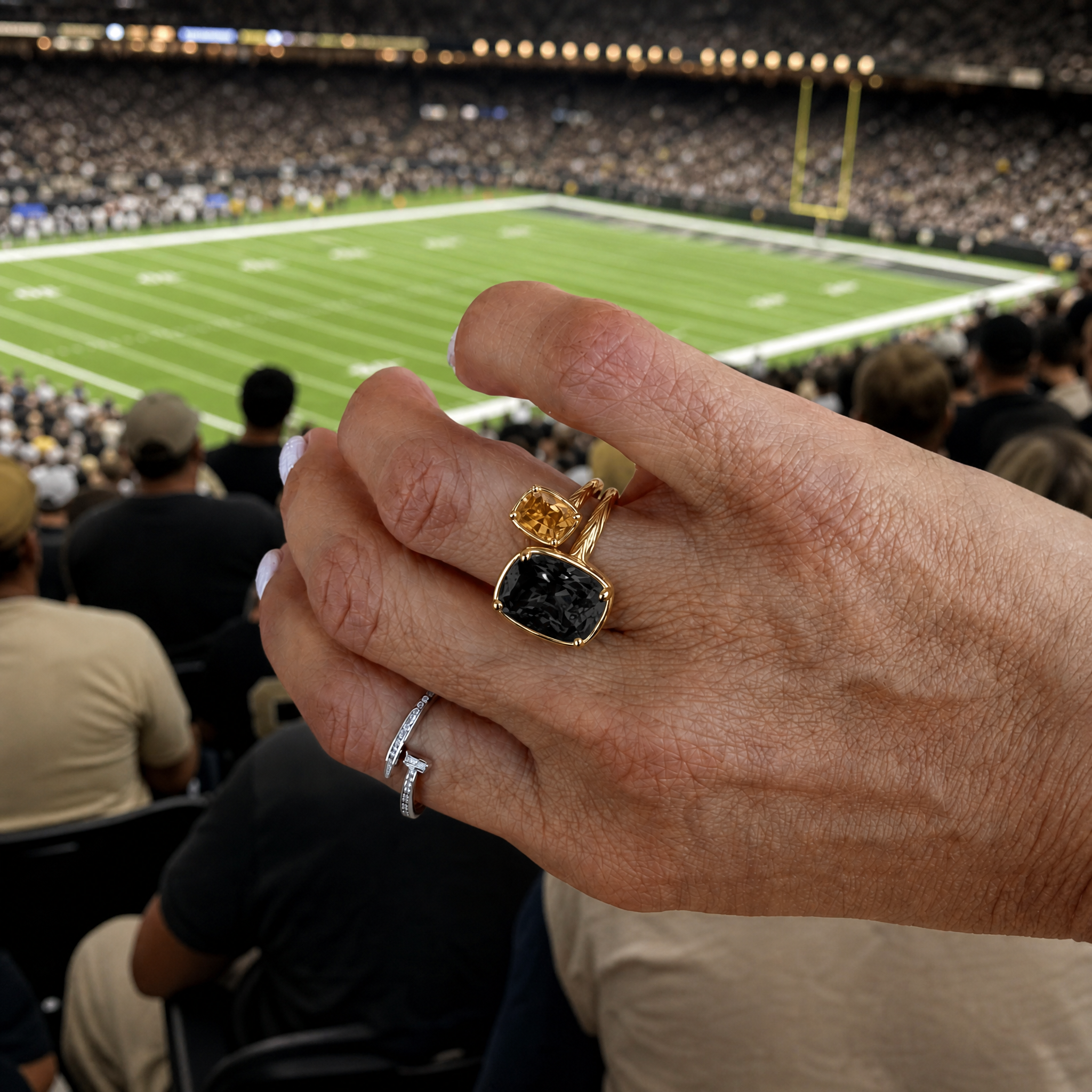 New Orleans Game Day Ring Stack