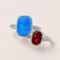 New York Blue & Red Game Day Ring Stack