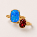 New York Blue & Red Game Day Ring Stack