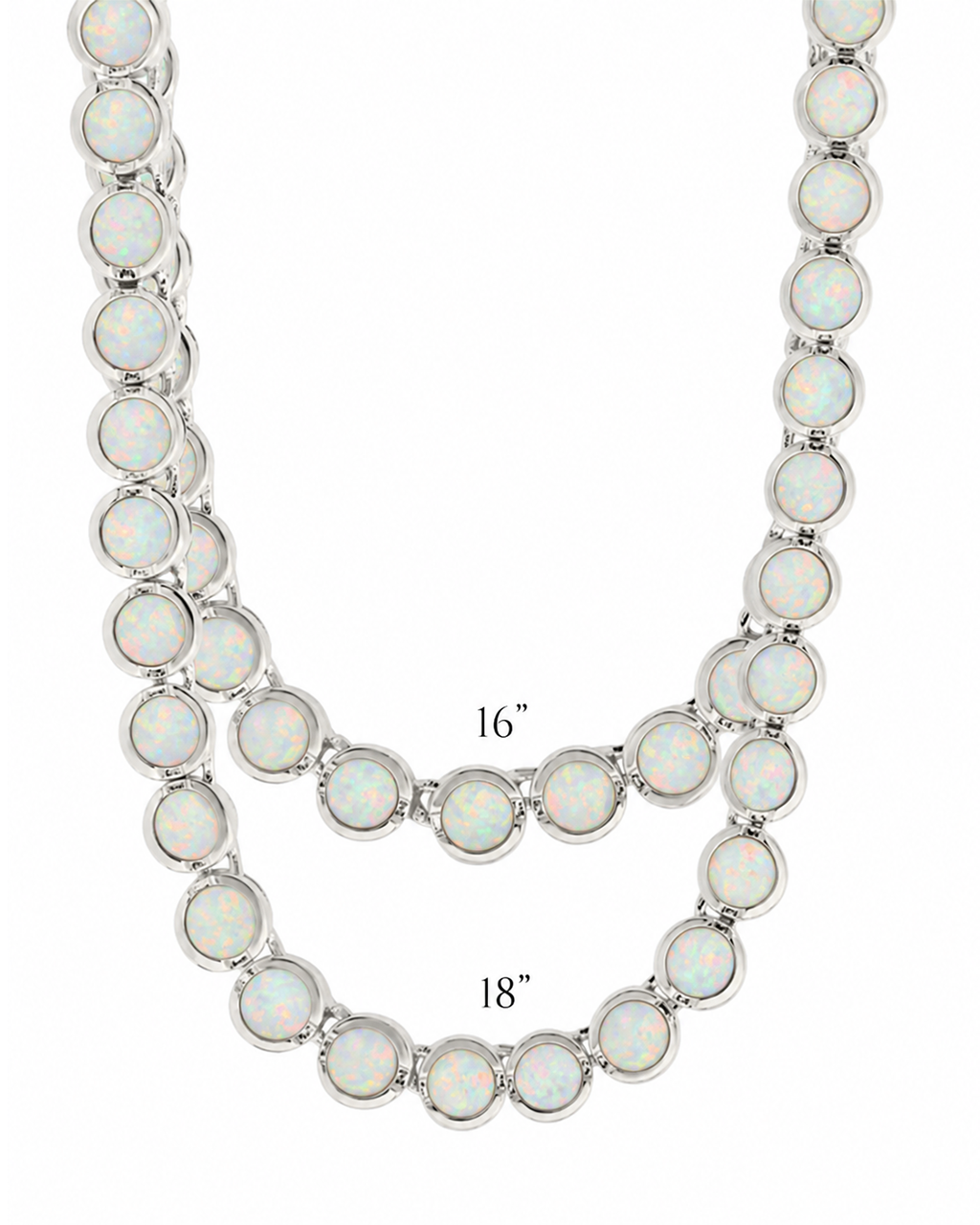 Helene Bezel Opal Tennis Necklace – Sterling Forever