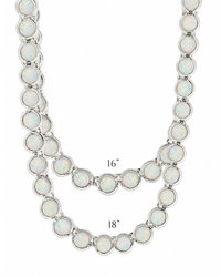 Helene Bezel Opal Tennis Necklace
