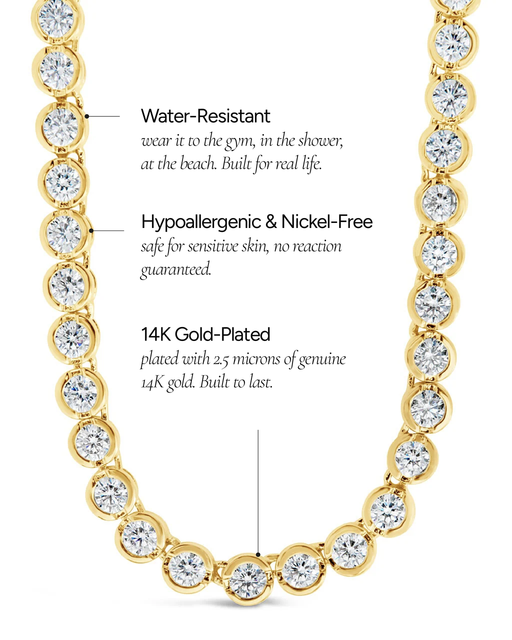 Helene Bezel CZ Tennis Necklace - Sterling Forever