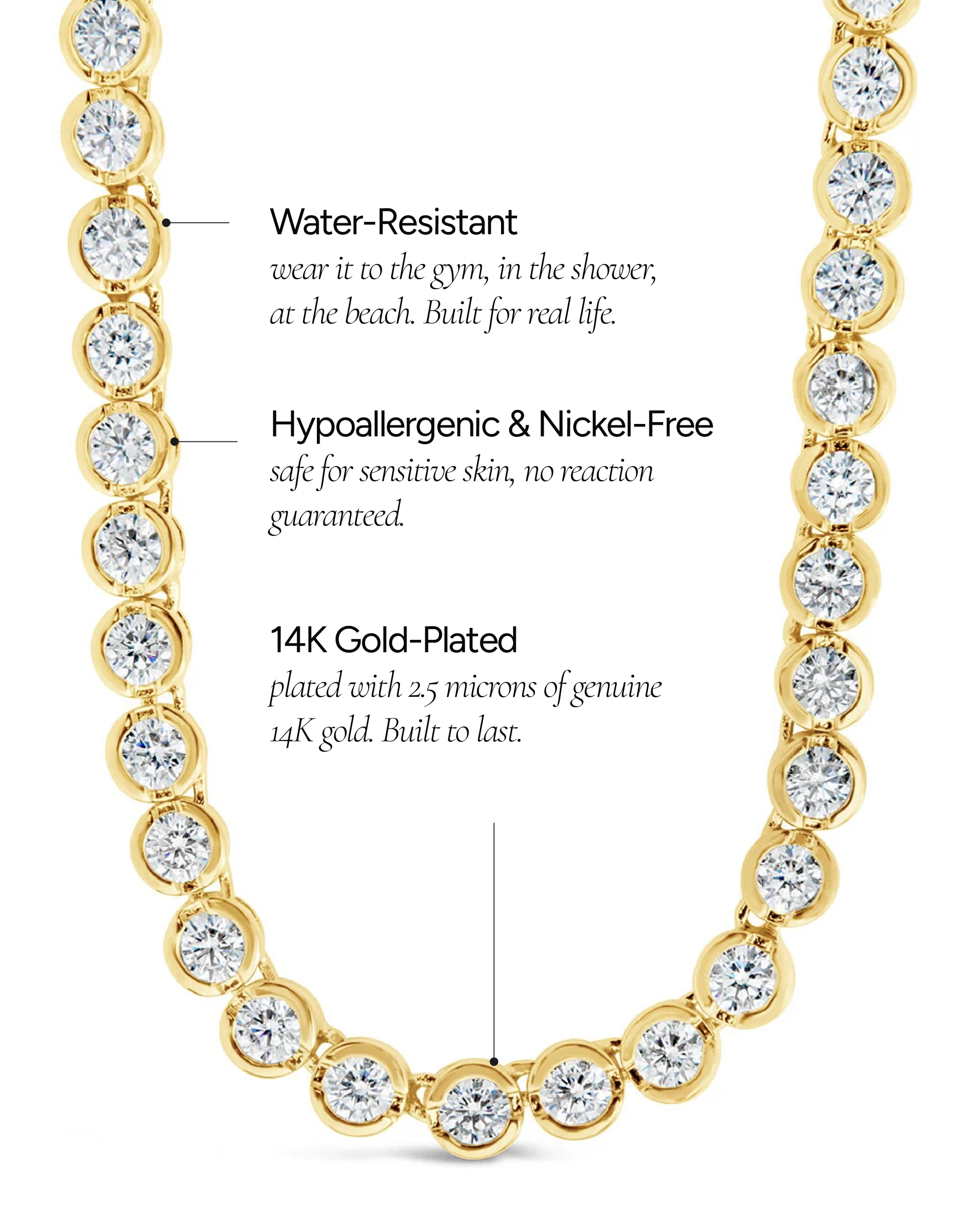 Helene Bezel CZ Tennis Necklace - Sterling Forever