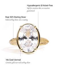 Sterling Silver Oval Cut CZ Cocktail Ring - Sterling Forever