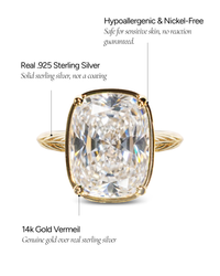 Sterling Silver Elongated Cushion Cocktail Ring