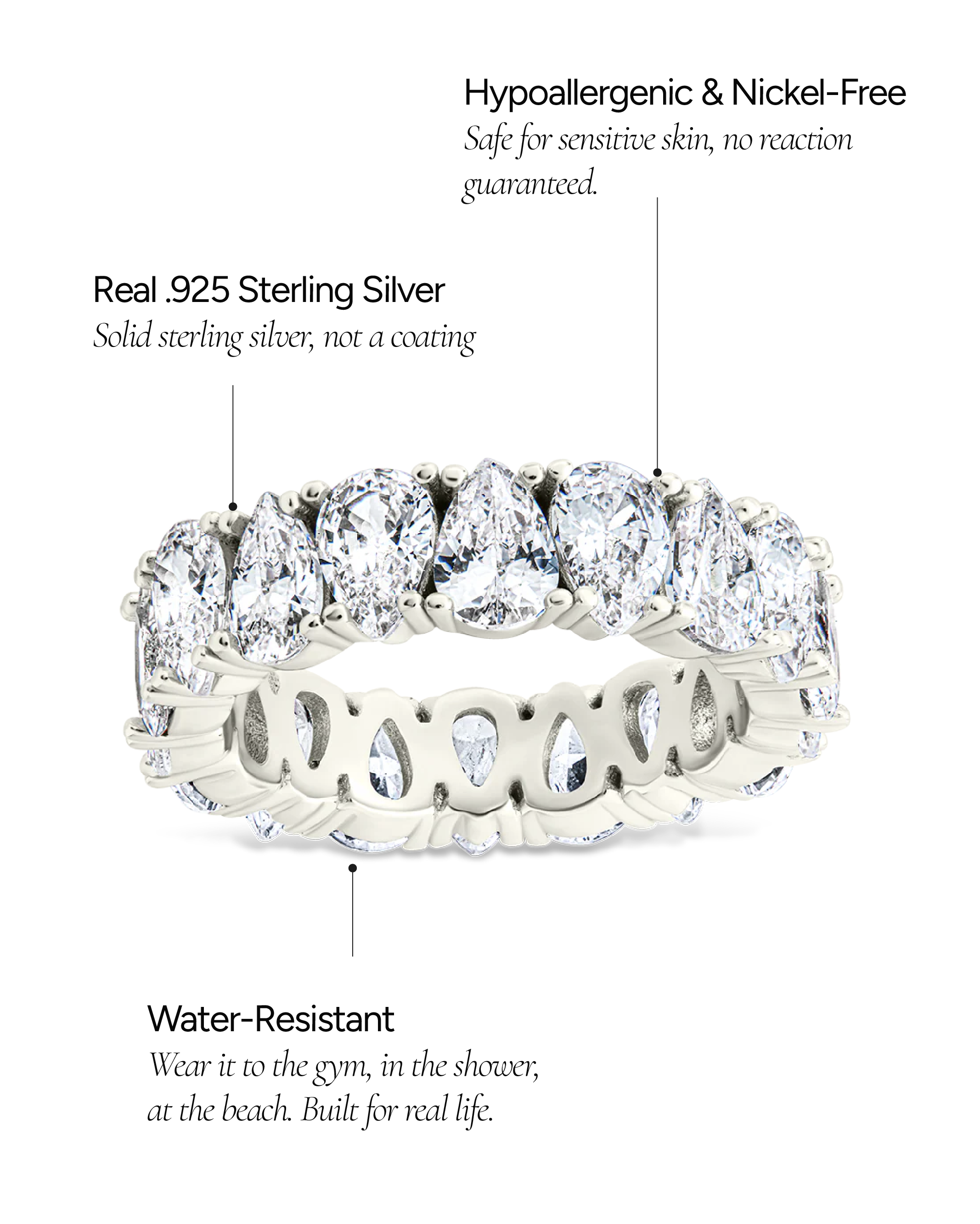 Sterling Silver Janis CZ Eternity Band Ring
