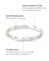 Sterling Silver Mindy CZ Studded Ring