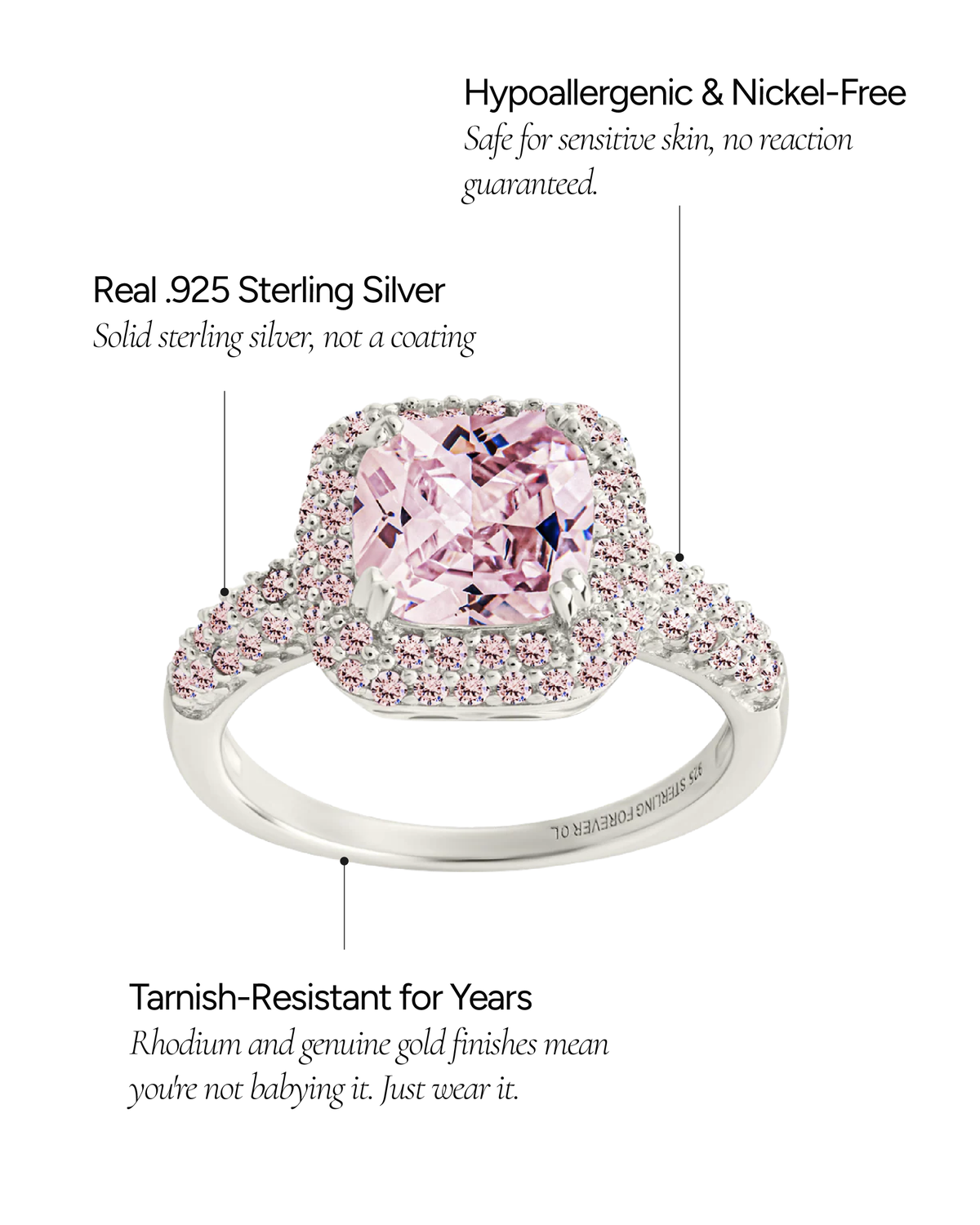 Sterling Silver Pink CZ Legacy Ring – Sterling Forever