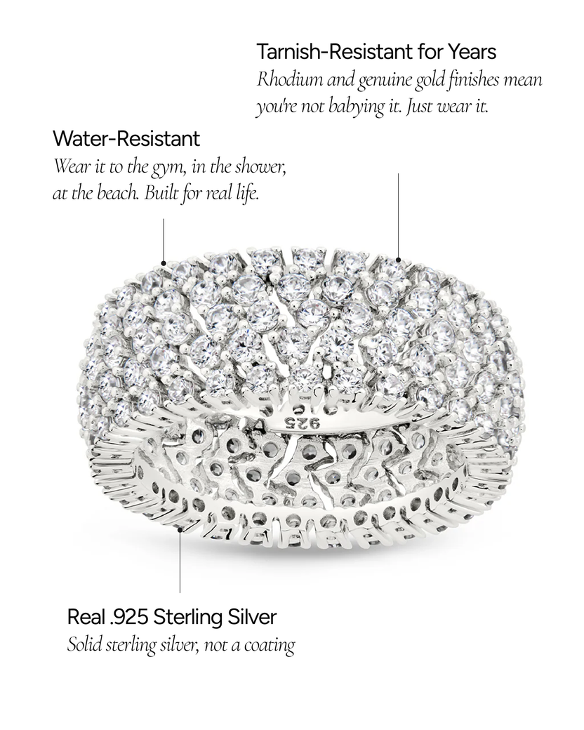 Sterling Silver Yvonne CZ Stacking Ring – Sterling Forever