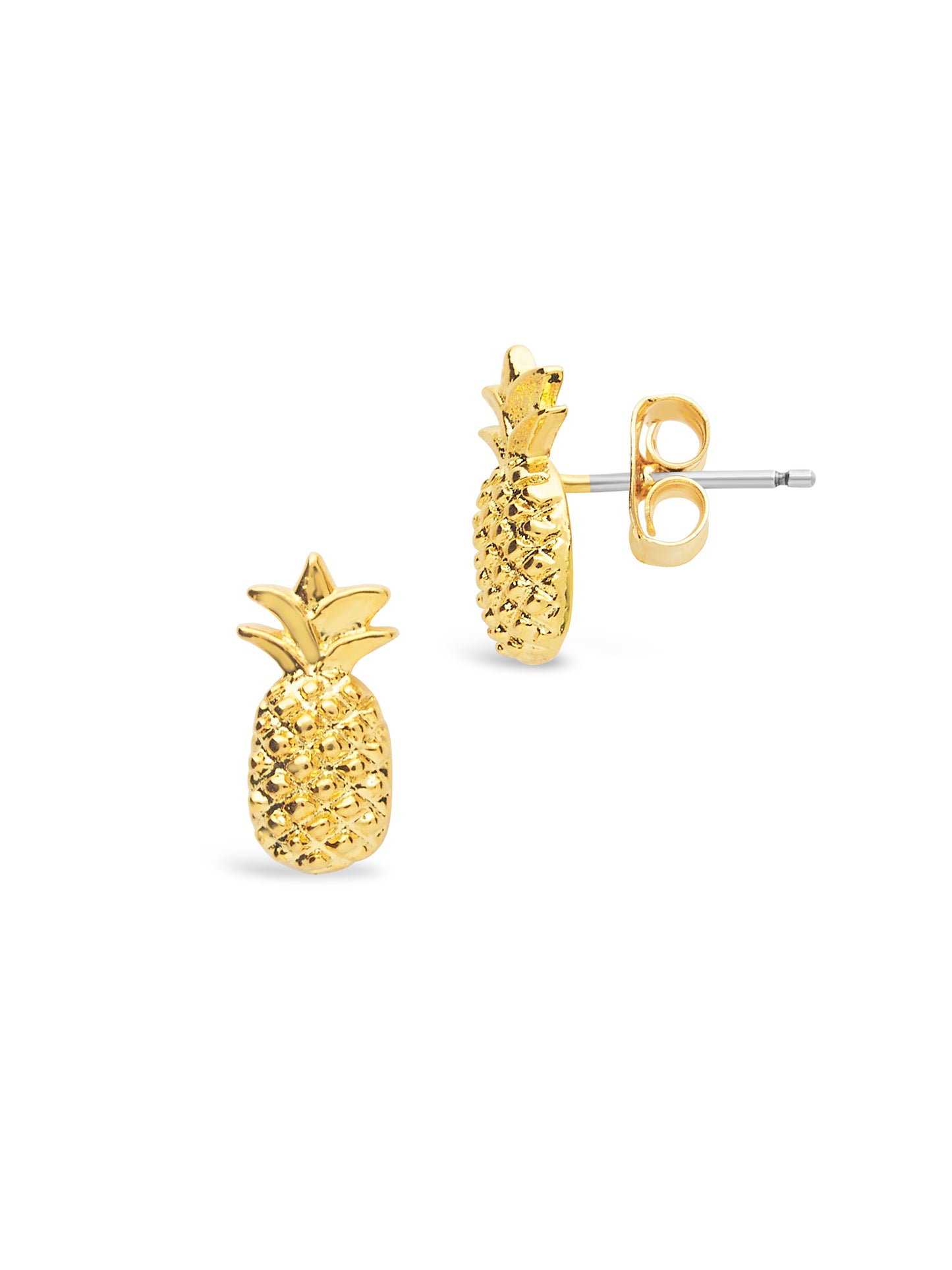 Sterling Silver Pineapple Stud Earrings
