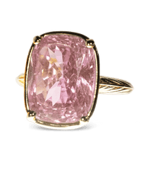 Sterling Silver Elongated Cushion Pink Sapphire CZ Cocktail Ring