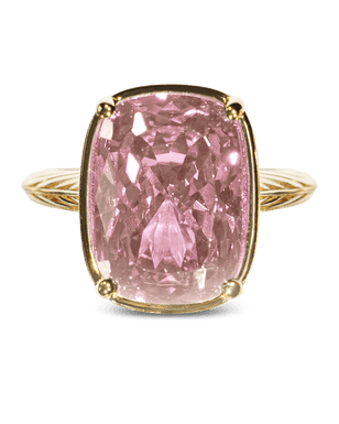 Sterling Silver Elongated Cushion Pink Sapphire CZ Cocktail Ring
