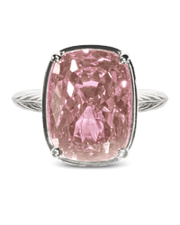Sterling Silver Elongated Cushion Pink Sapphire CZ Cocktail Ring