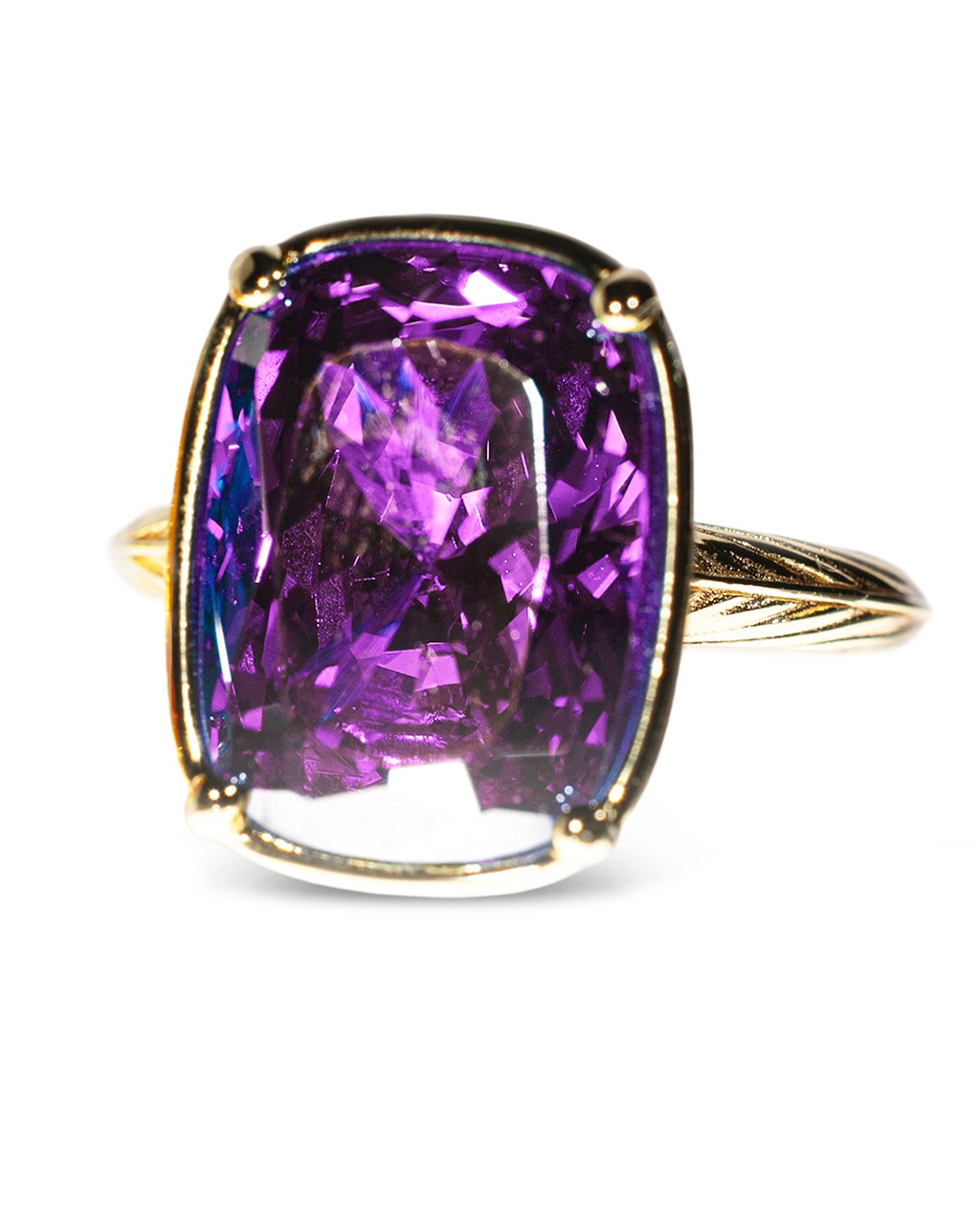 Sterling Silver Elongated Cushion Amethyst CZ Cocktail Ring - Sterling Forever